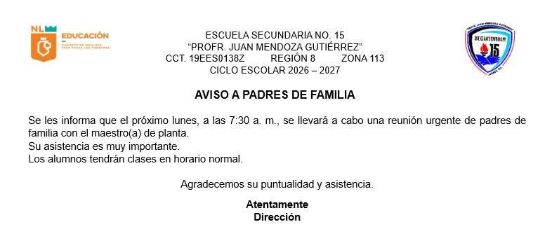 Aviso de la Dirección que informa que el ajuste al calendario escolar aún no estaba confirmado oficialmente.